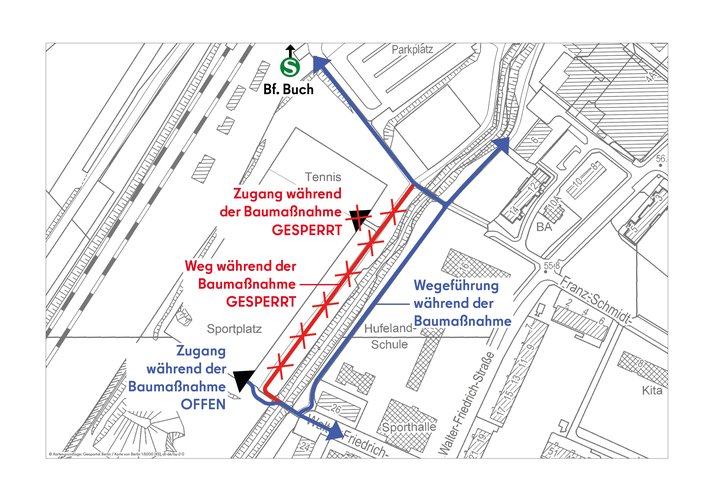 Darstellung des Umleitungsplans während der Bauzeit