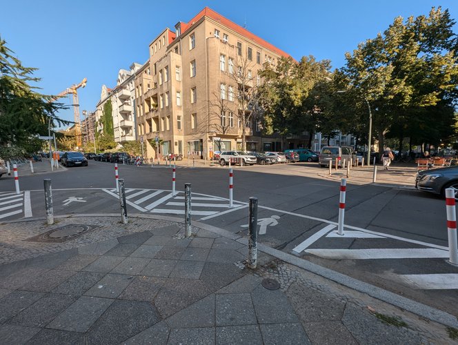 Umgebauter Knotenpunkt Eisenacherstraße Ecke Rosenheimer Straße