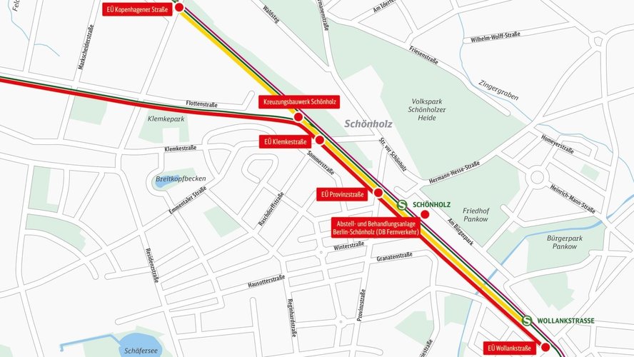 Überblick Bauprojekte an der S-Bahntrasse