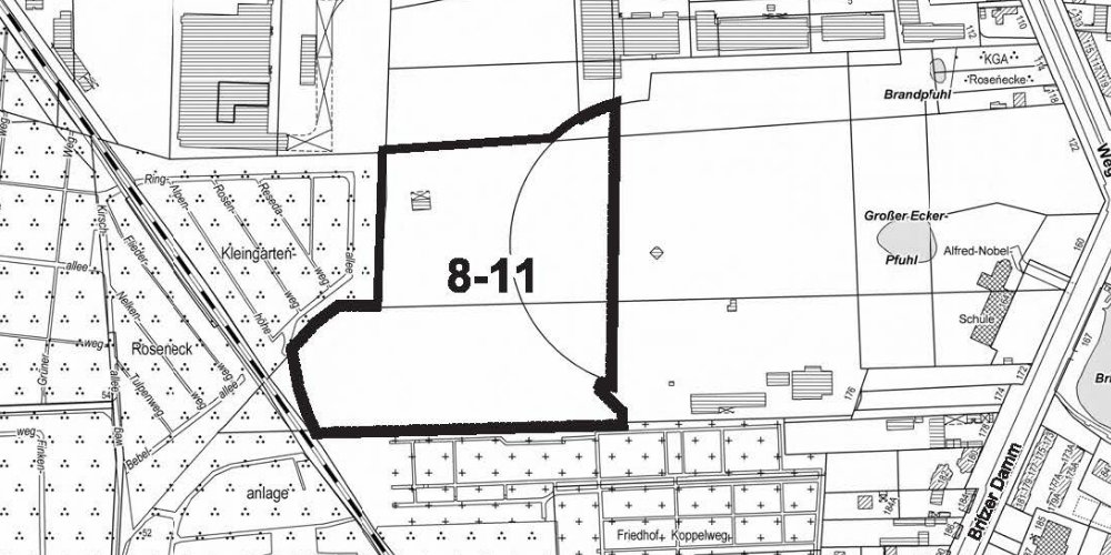 Karte auf der der betroffenen Bereich markiert ist