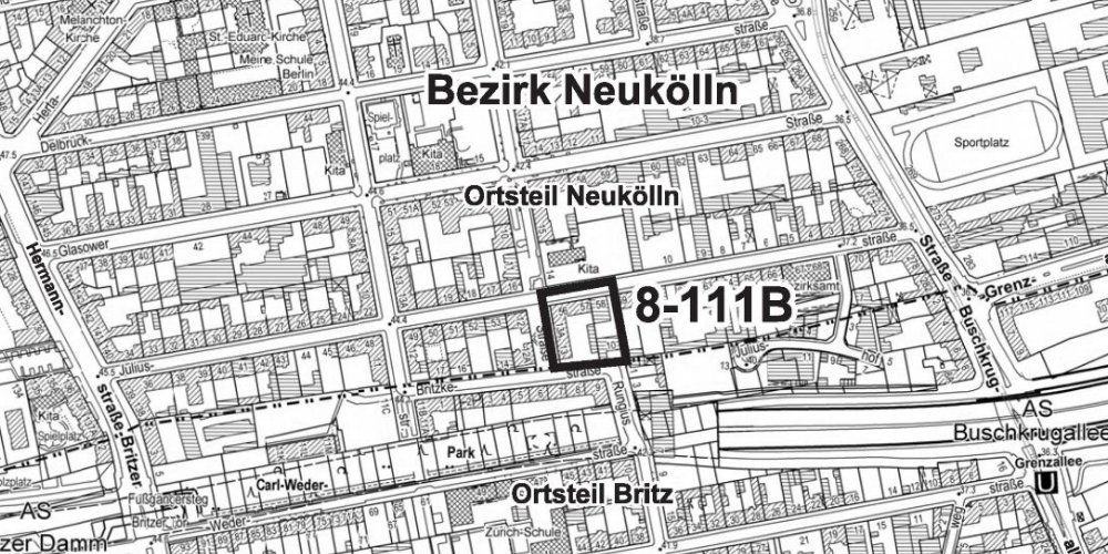 Karte auf der der betroffenen Bereich markiert ist