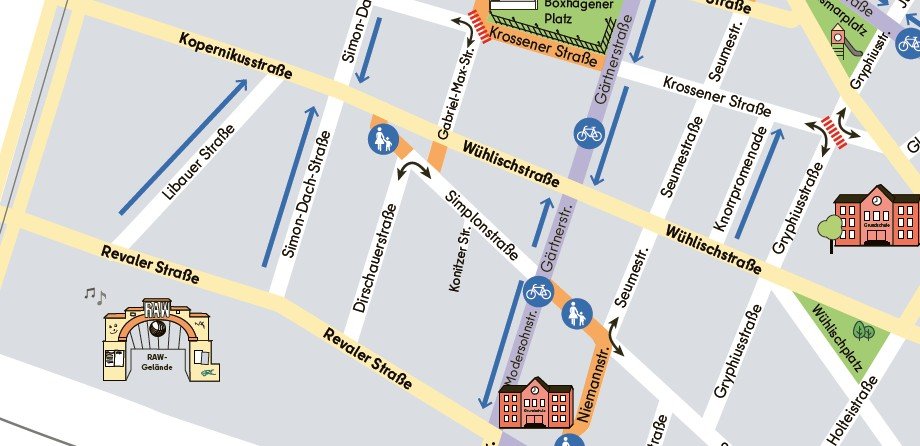 Kartenausschnitt aus dem Verkehrskonzept