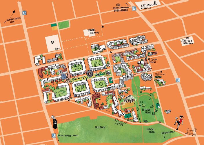 Übersichtskarte des QM-Gebiets Rollbergsiedlung