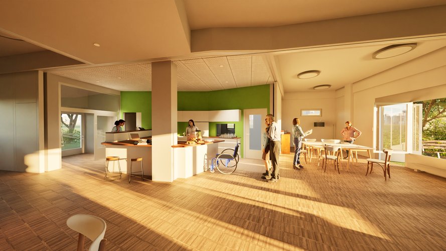 Innenansicht des neuen Kieztreffs