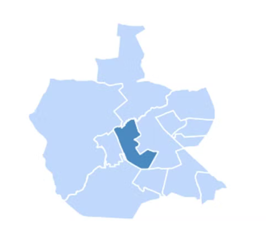 Karte Reinickendorf in der die Bezirksregion West 3 hervorgehoben wird