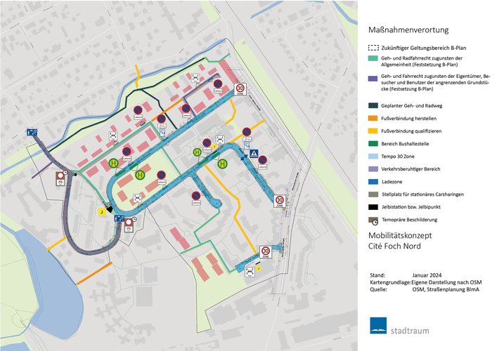 Maßnahmenverortung Mobilitätskonzept Cité Foch