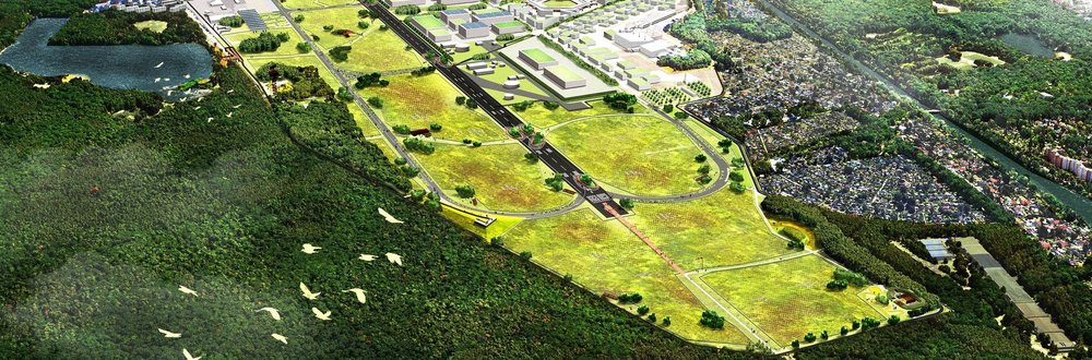 Vogelperspektive Planung Flughafen TXL