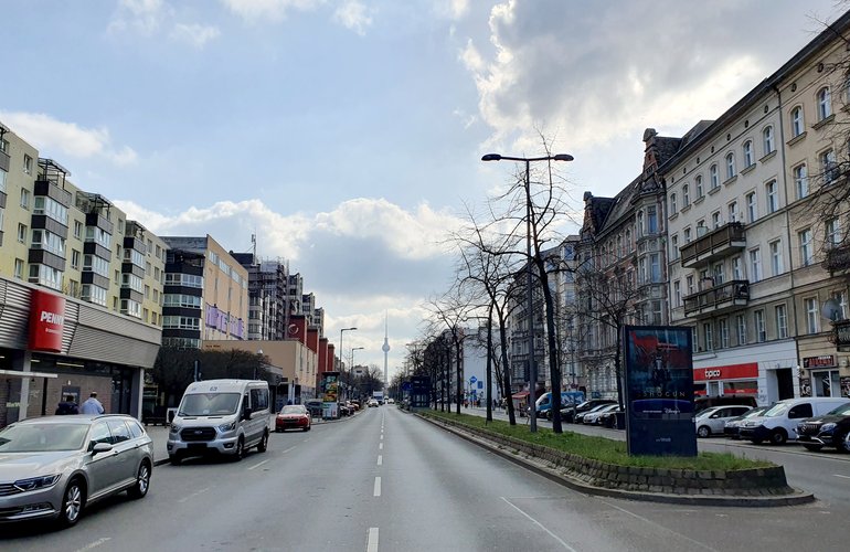 Blick entlang der Brunnenstraße in Richtung Süden