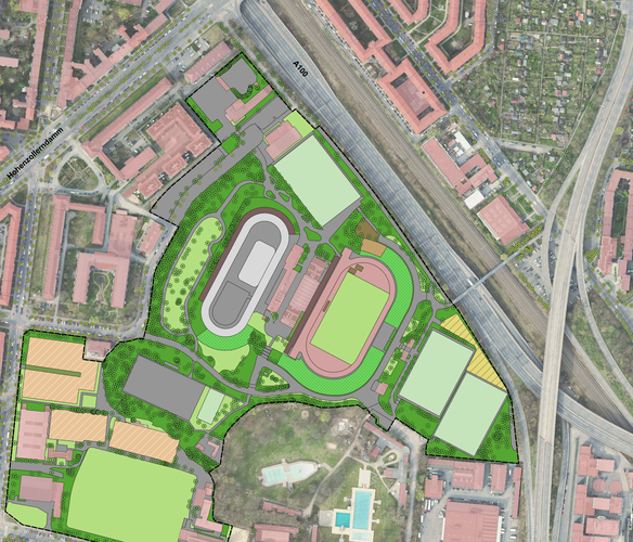 Verortung des Untersuchungsgebiets Stadion Wilmersdorf