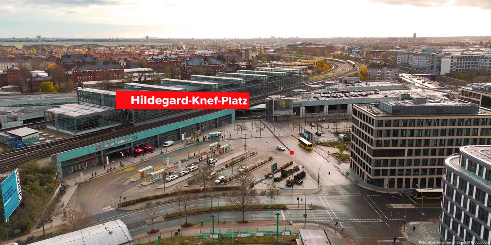 Blick auf den Bahnhof Südkreuz