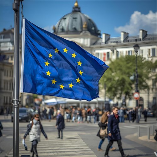 Europaflagge in Berlin Mitte