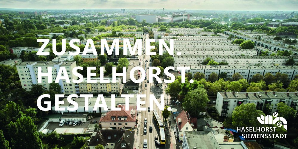 Luftbild des Nahversorgungszentrums Haselhorst, Blick auf Gartenfelder Straße