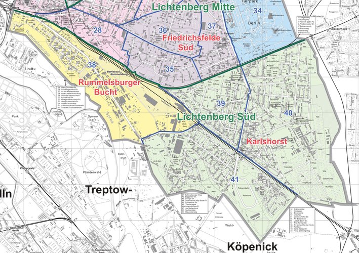 Kartenausschnitt Lichtenberg Süd