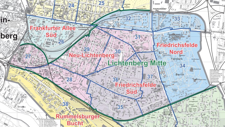Kartenausschnitt Lichtenberg Mitte