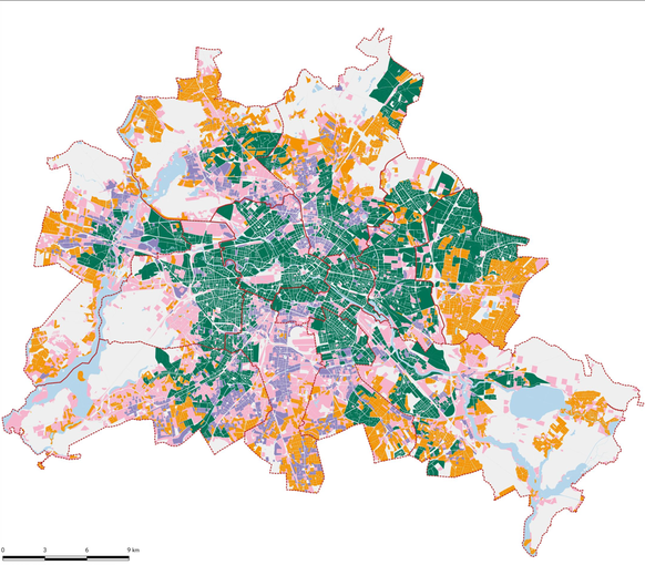 Karte mit Einteilung der Wärmeversorgungsgebiete (Stand 2025)