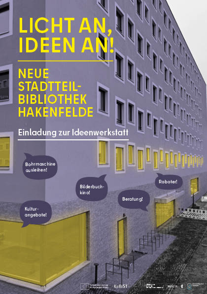 Bild vom Gebäude mit Text: Licht an, Ideen an!