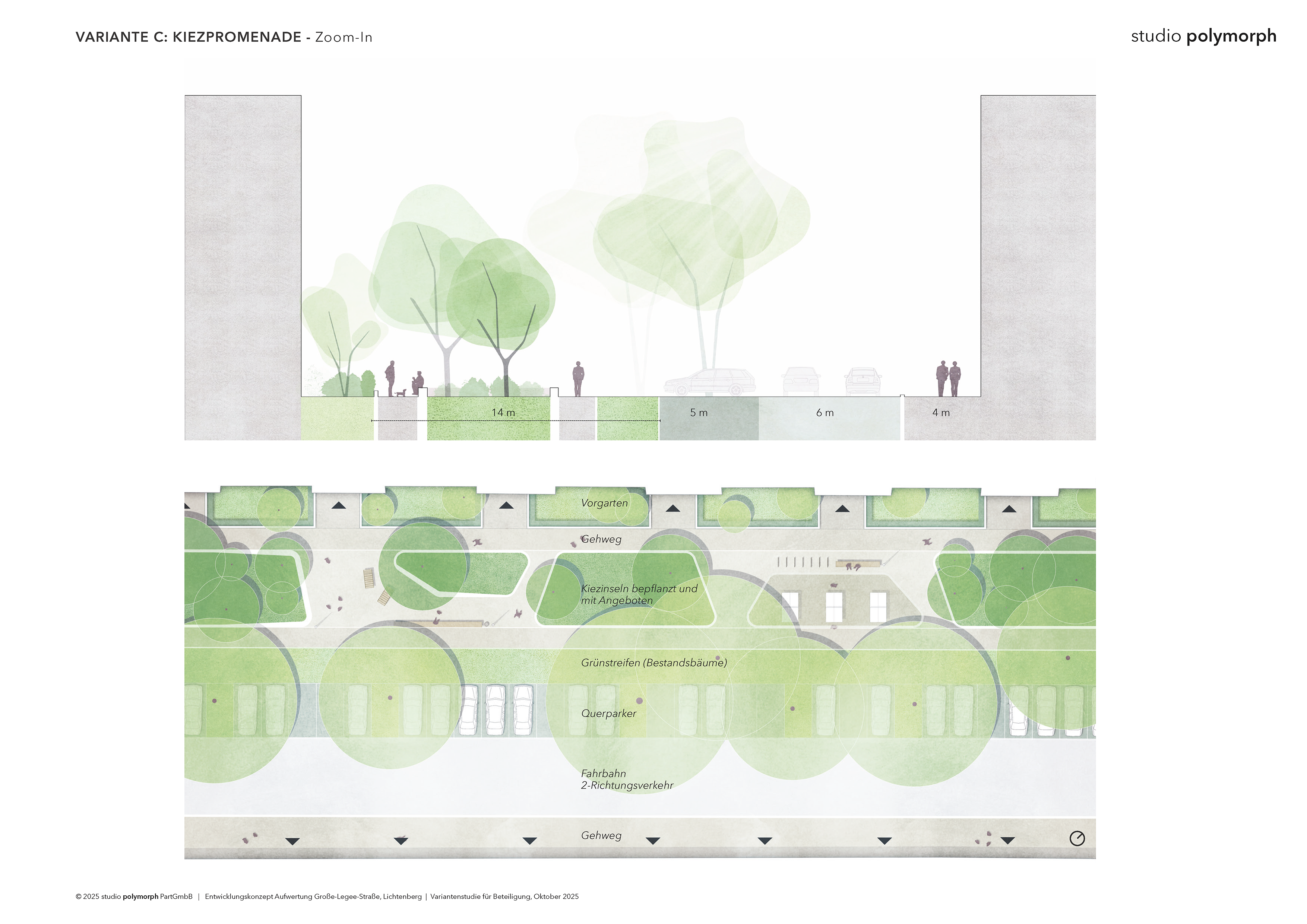 Straßenschnitt unf Draufsicht Detail