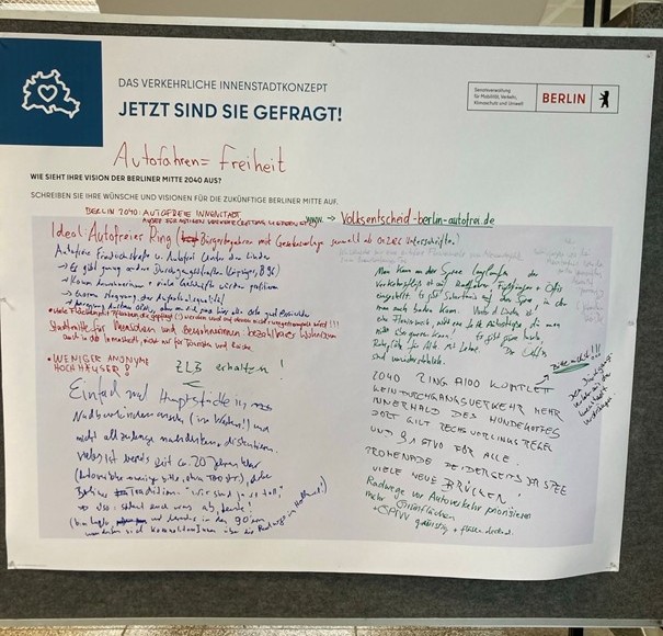 Ein Plakat mit Hinweisen für Berlin im Jahr 2040