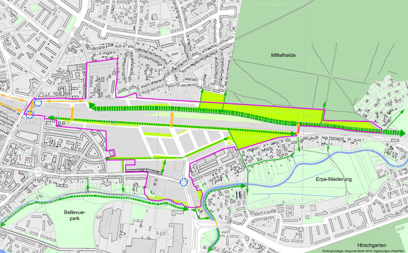 Grünräume und -verbindungen, UrbanPlan 2019