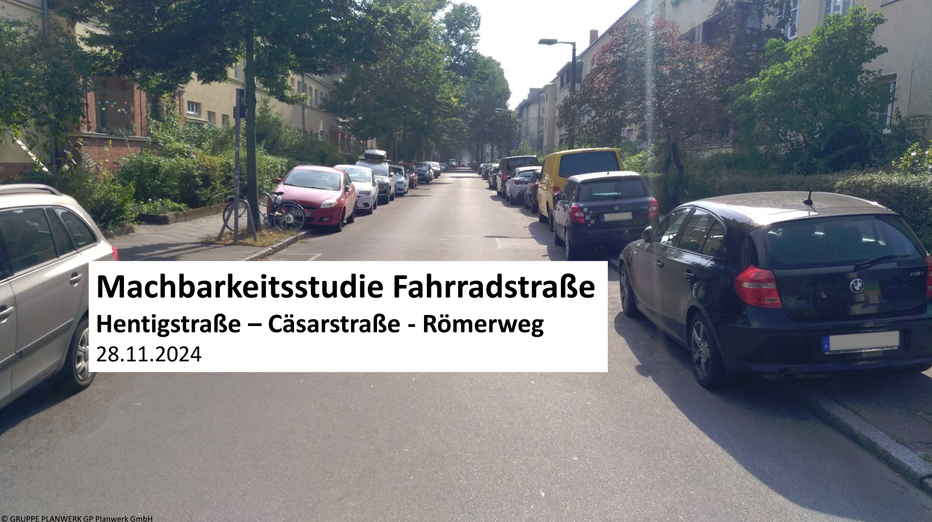 Titelbild Machbarkeitsstudie Fahrradstraße