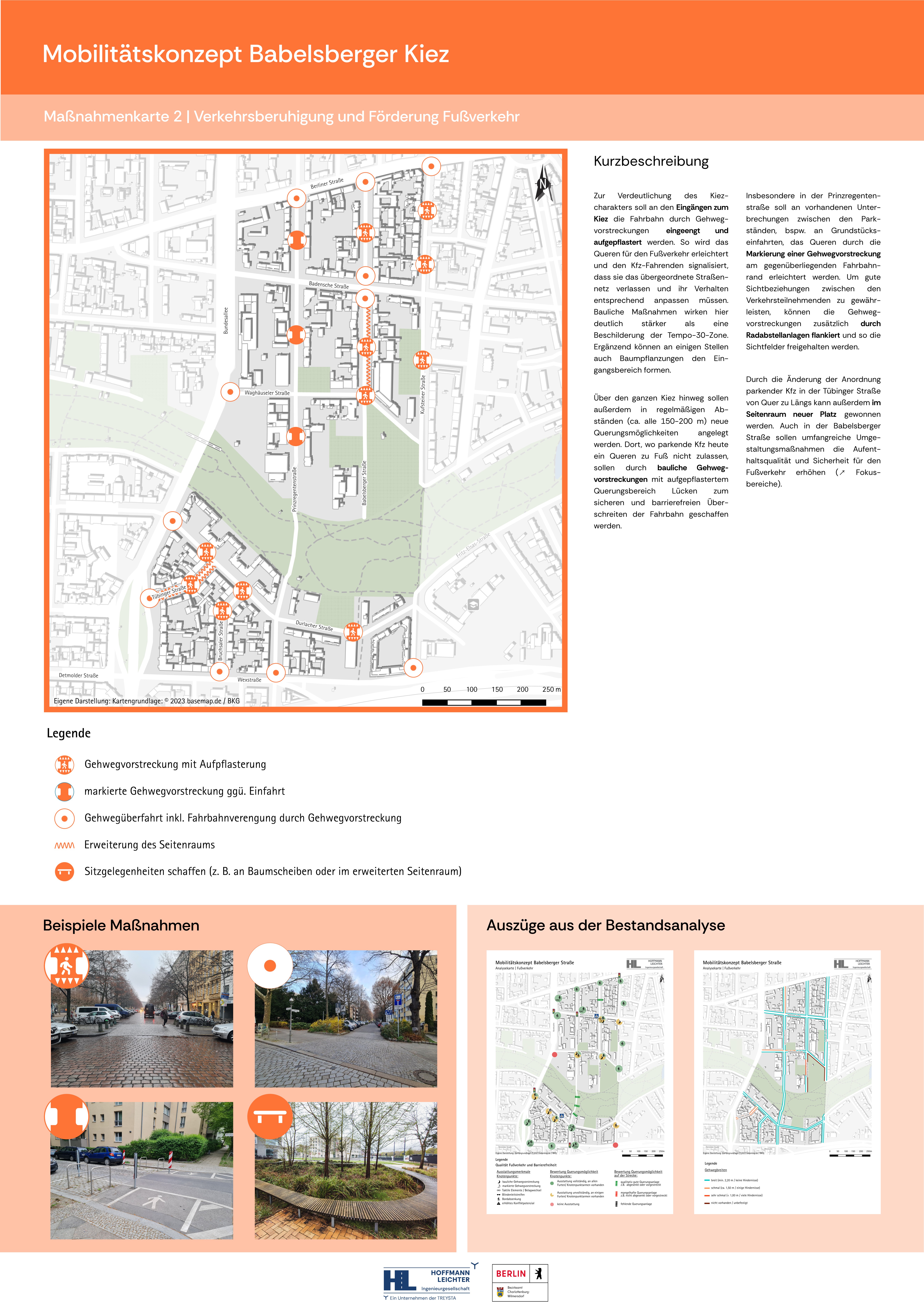 Poster mit Maßnahmen zur Förderung des Fußverkehrs