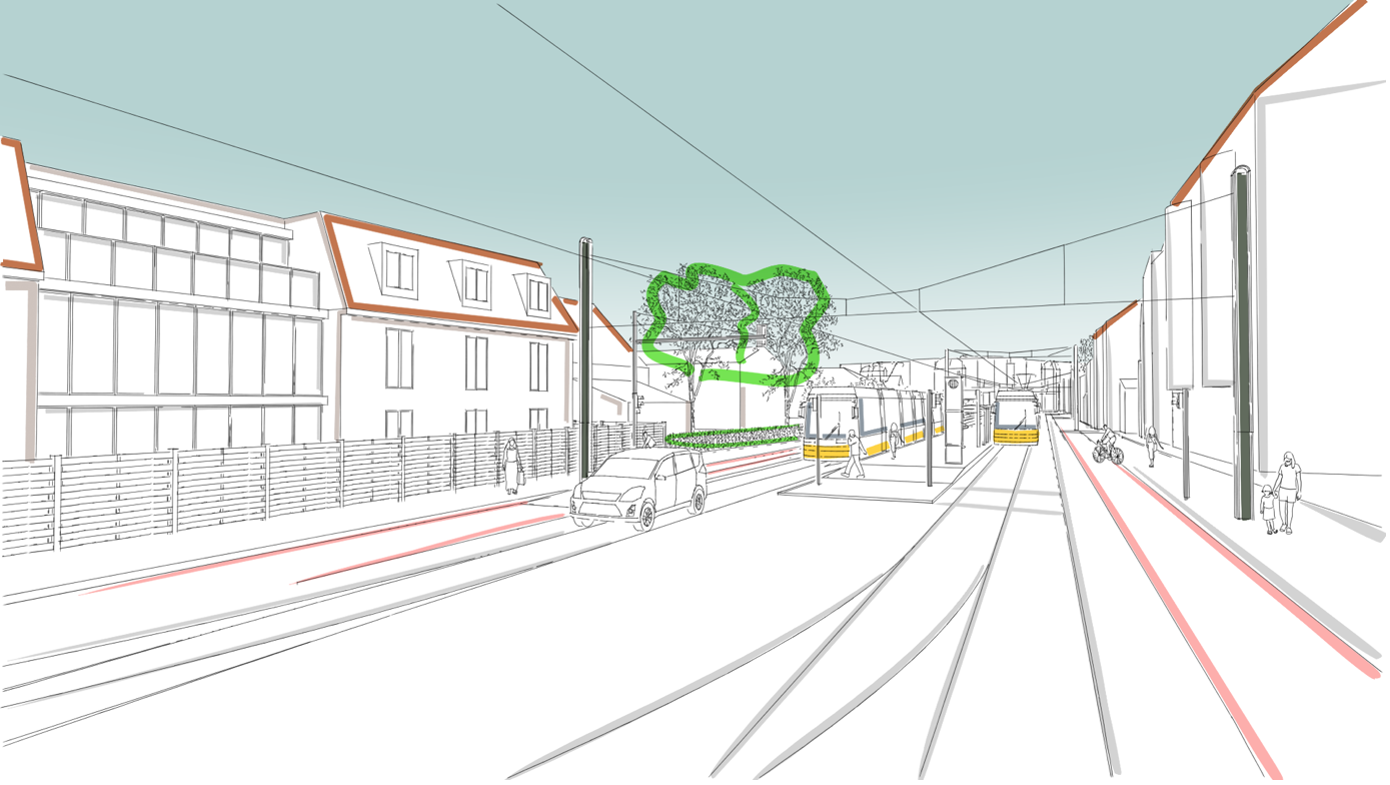So könnte es aussehen: Romain-Rolland-Straße, Haltestelle Heinersdorf Kirche
