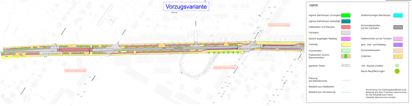 Lageplan Abschnitt 3 von Romain-Rolland-Straße/Ecke Tiniusstraße bis zum Abzweig Kleingartenanlage Feuchter Winkel Ost