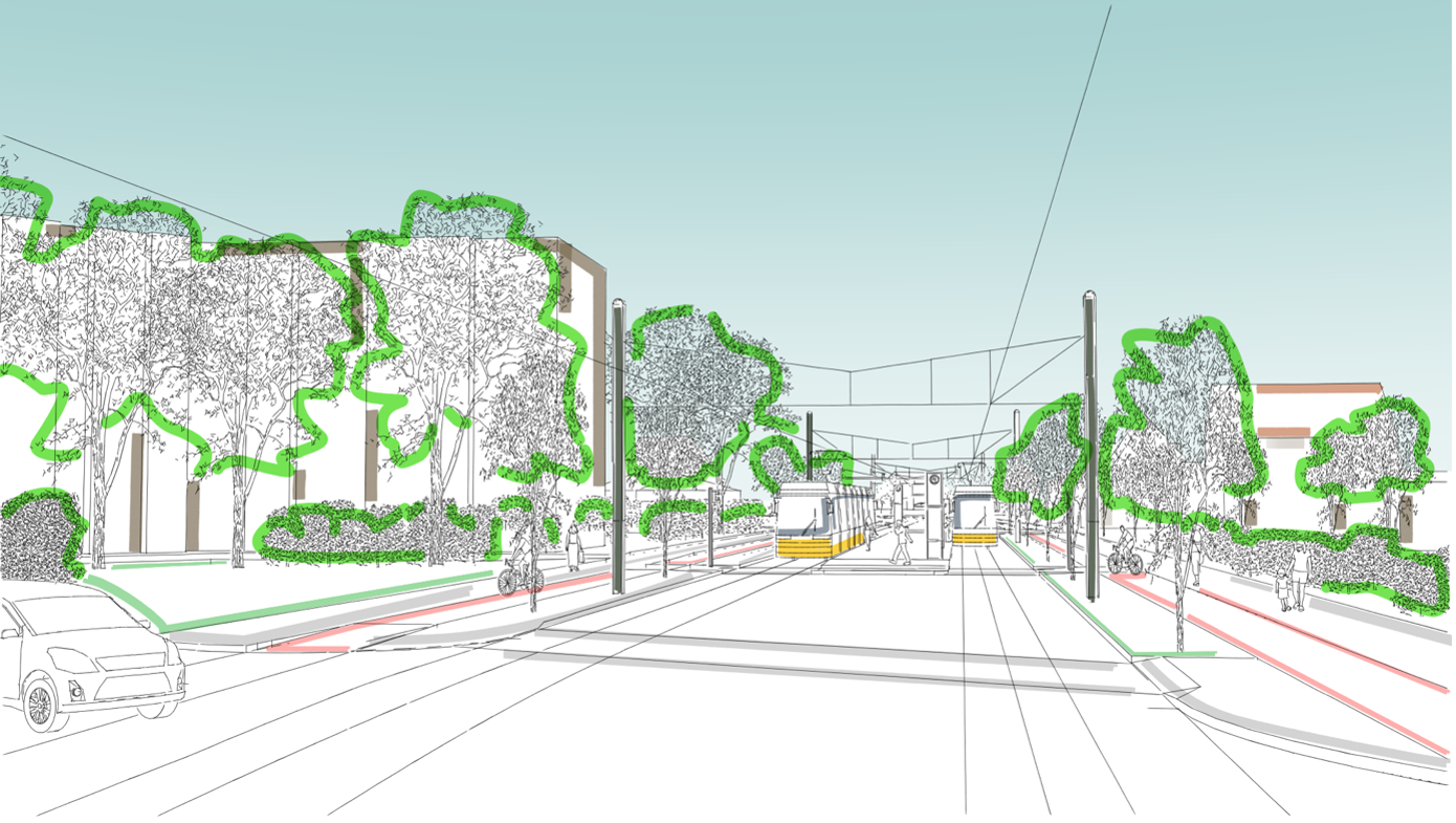 So könnte es aussehen: Draufsicht Haltestelle Sleipnerstraße