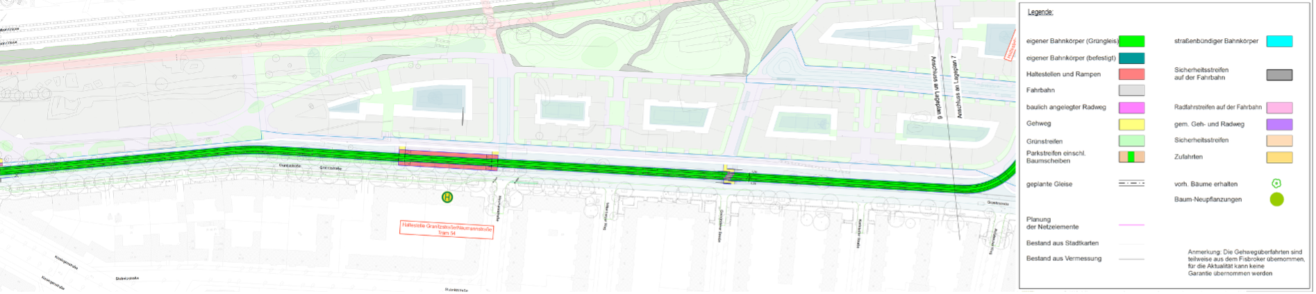 Lageplan Abschnitt 4 parallel zur Granitzstraße