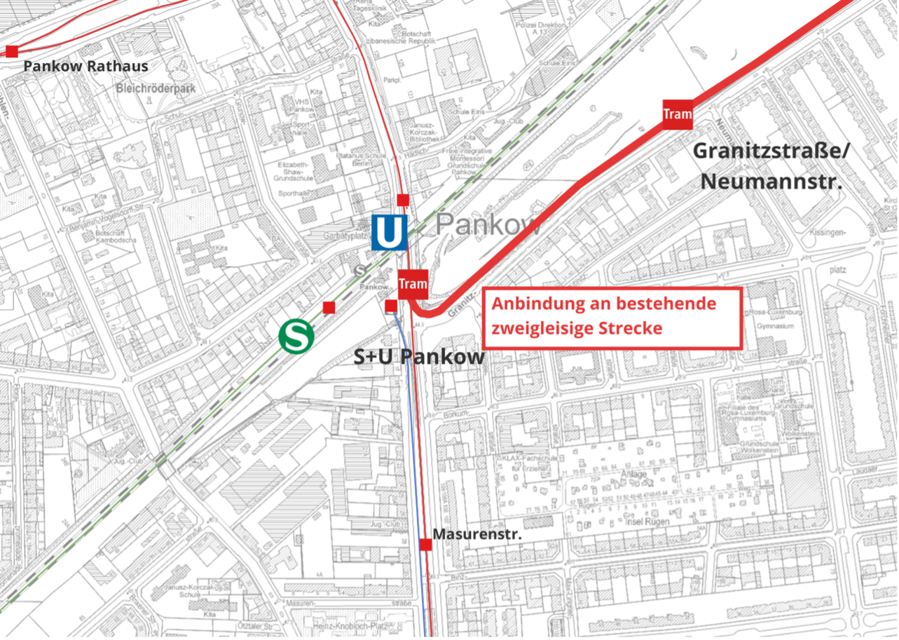 Übersicht Abschnitt 5: S+U-Bahnhof Berlin-Pankow - Berliner Straße