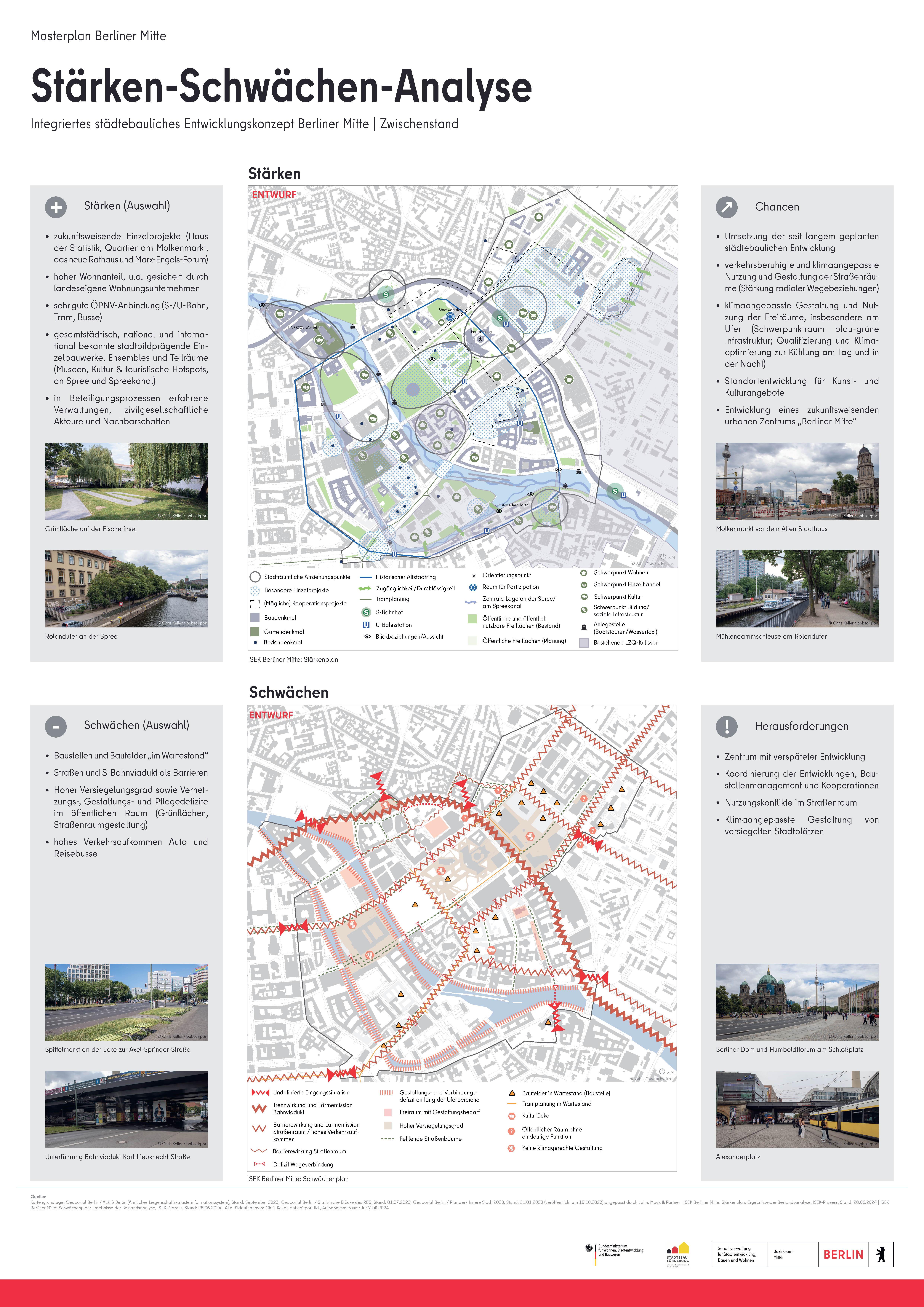 Plakat "ISEK Berliner Mitte - Stärken-Schwächen-Analyse", © Jahn, Mack & Partner