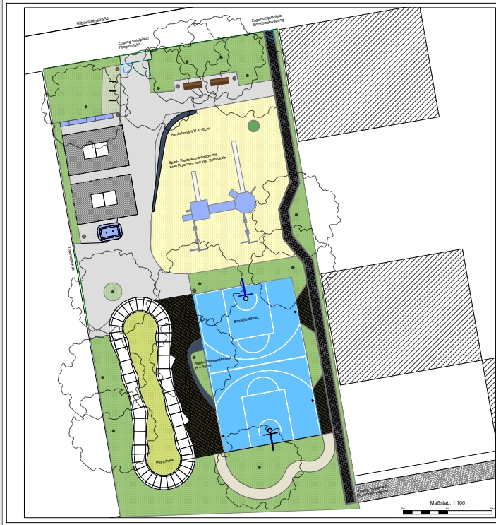 Entwurfsplan des Spielplatzes an der Silbersteinstraße 119