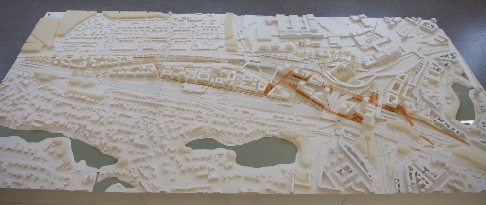 Modellansicht des Teams De Zwarte Hond GmbH, Köln und RMP Stephan Lenzen Landschaftsarchitekten, Bonn