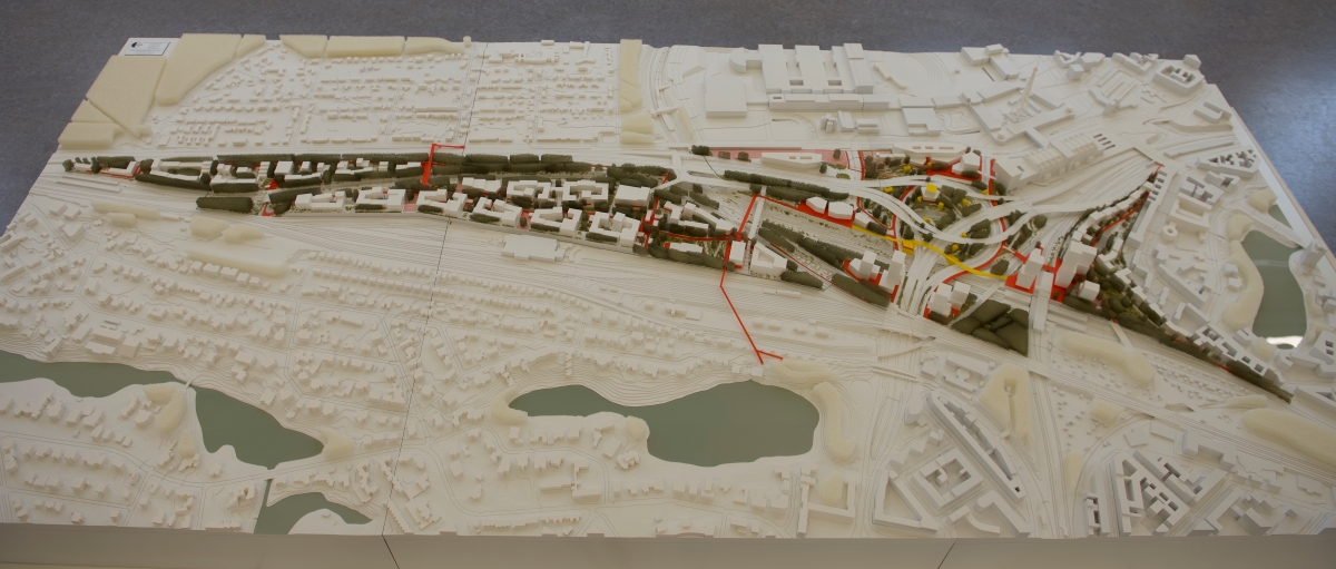 Modellansicht des Teams Hosoya Schaefer Architects AG, Zürich und Agence Ter.de GmbH, Karlsruhe