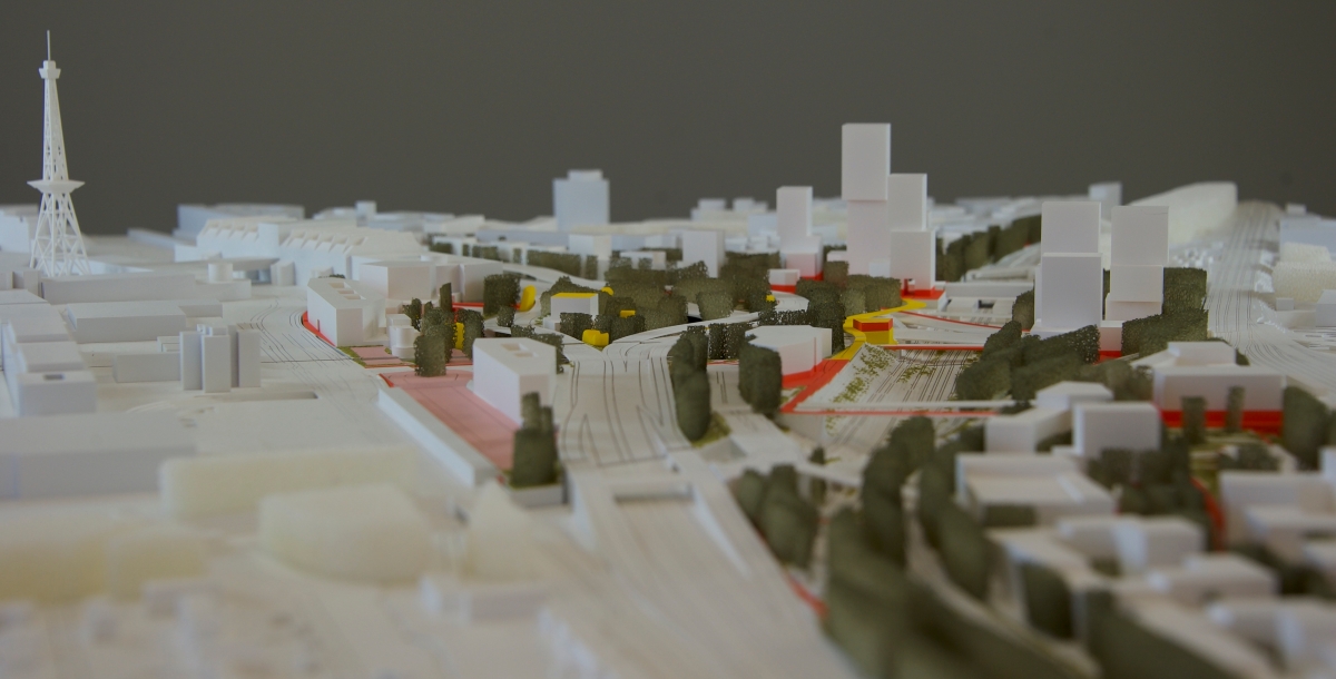 Modellansicht des Teams Hosoya Schaefer Architects AG, Zürich und Agence Ter.de GmbH, Karlsruhe