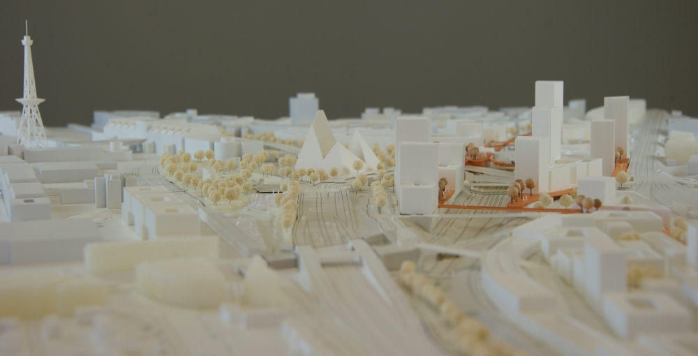 Modellansicht des Teams De Zwarte Hond GmbH, Köln und RMP Stephan Lenzen Landschaftsarchitekten, Bonn