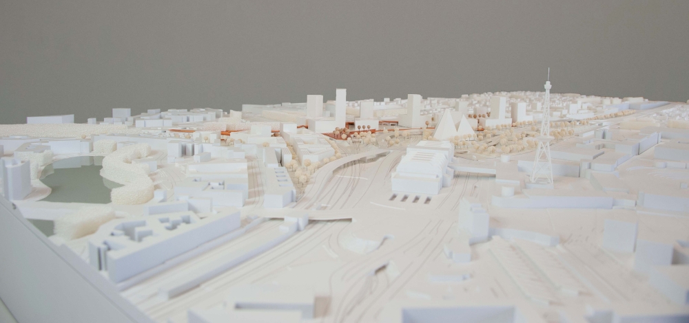 Modellansicht des Teams De Zwarte Hond GmbH, Köln und RMP Stephan Lenzen Landschaftsarchitekten, Bonn