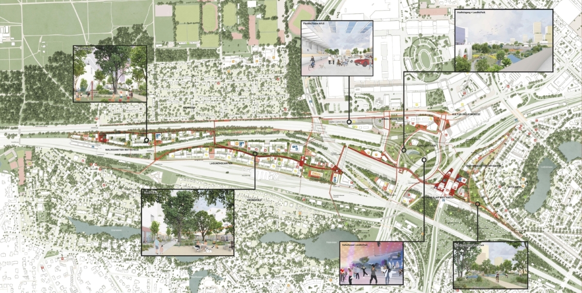 Konzeptidee des Teams Hosoya Schaefer Architects AG, Zürich und Agence Ter.de GmbH, Karlsruhe