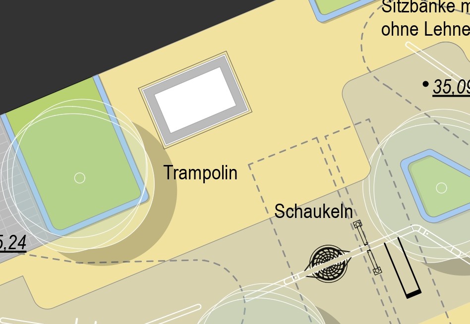 Darstellung des Trampolins.