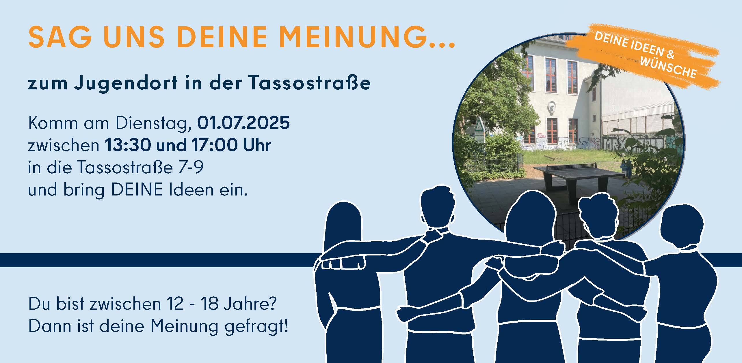 Flyerwerbung für die Beteiligungsversanstaltung am 01.07.2025