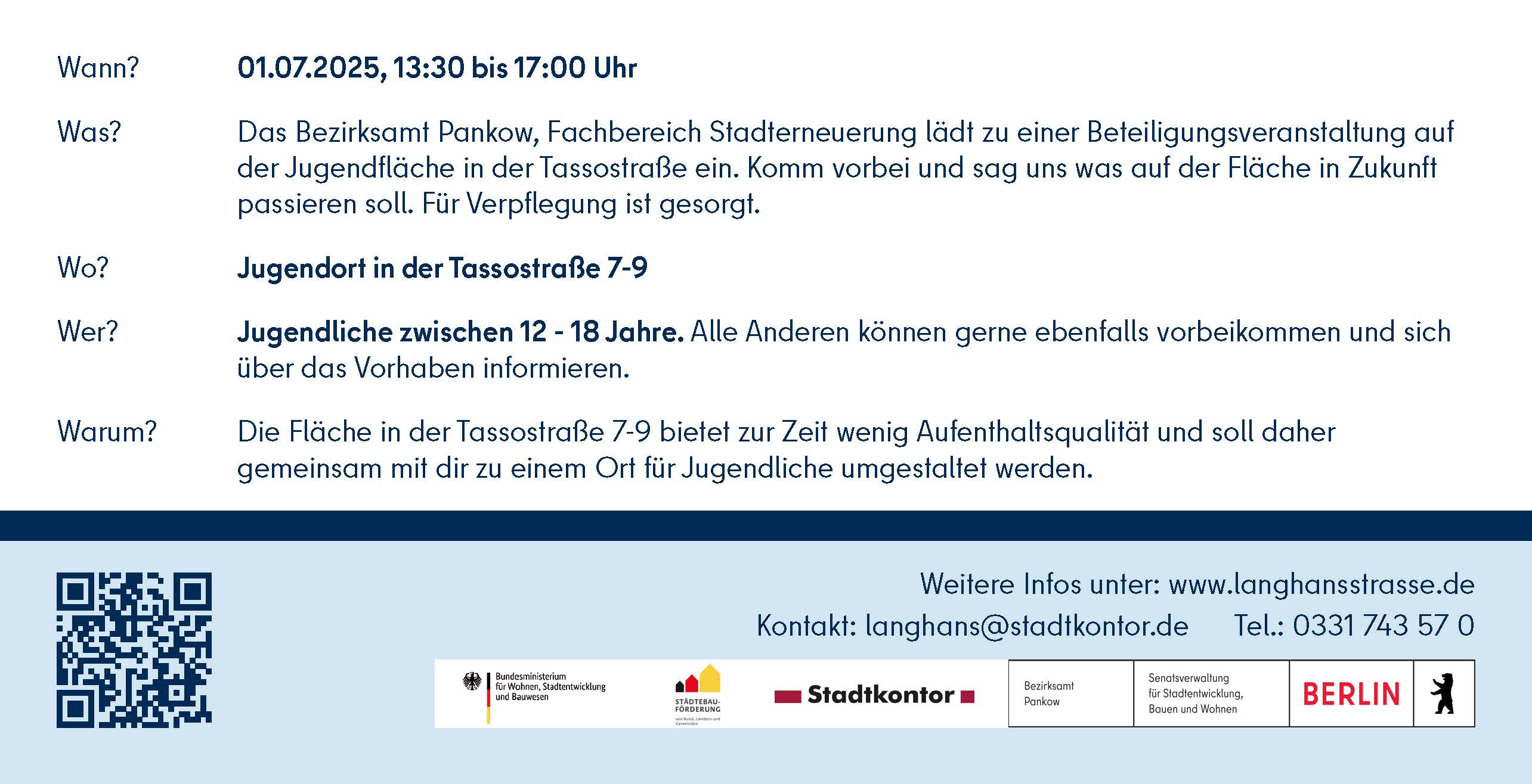 Flyerwerbung für die Beteiligungsversanstaltung am 01.07.2025