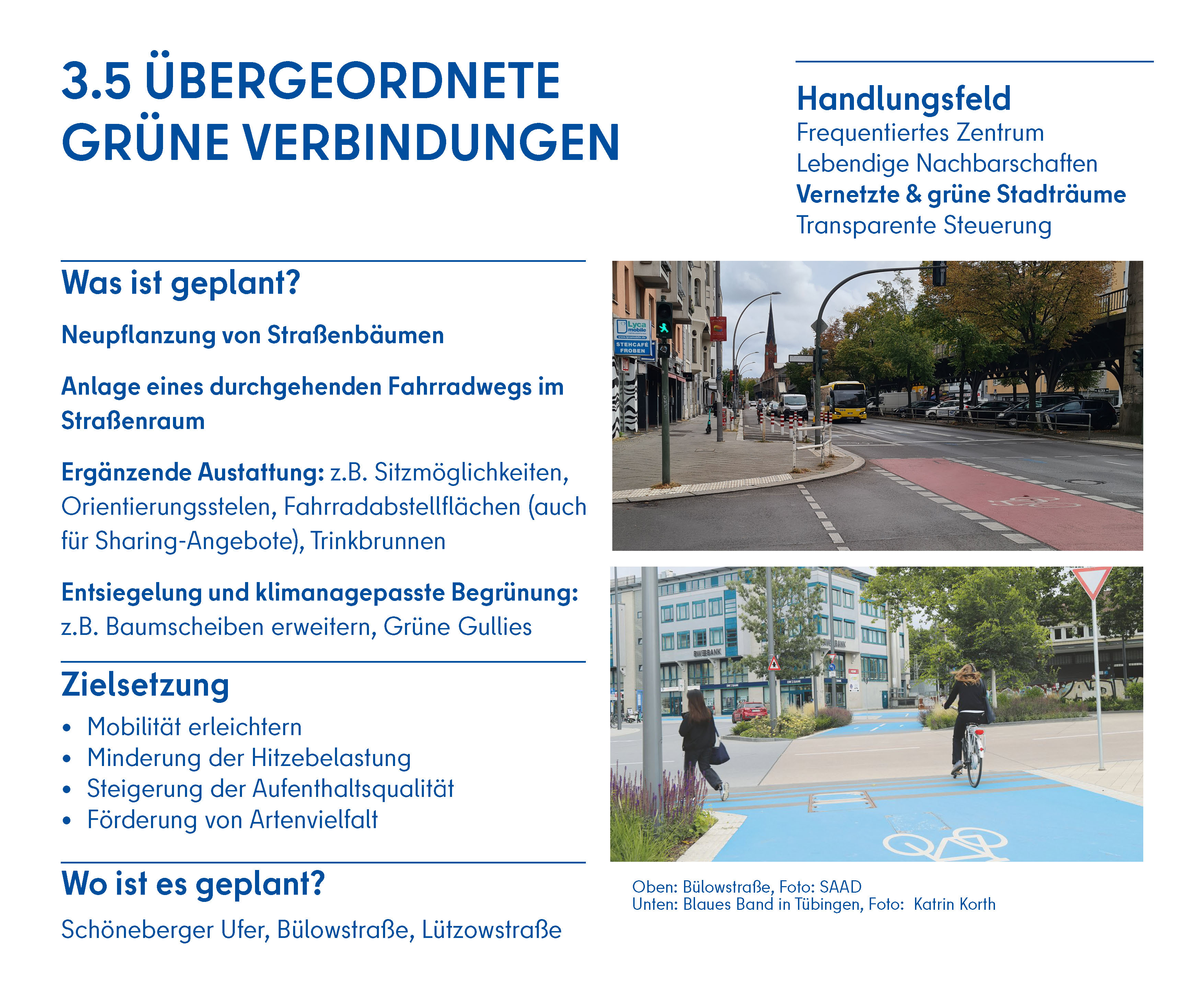 Steckbrief Maßnahme Übergeordnete grüne Verbindungen
