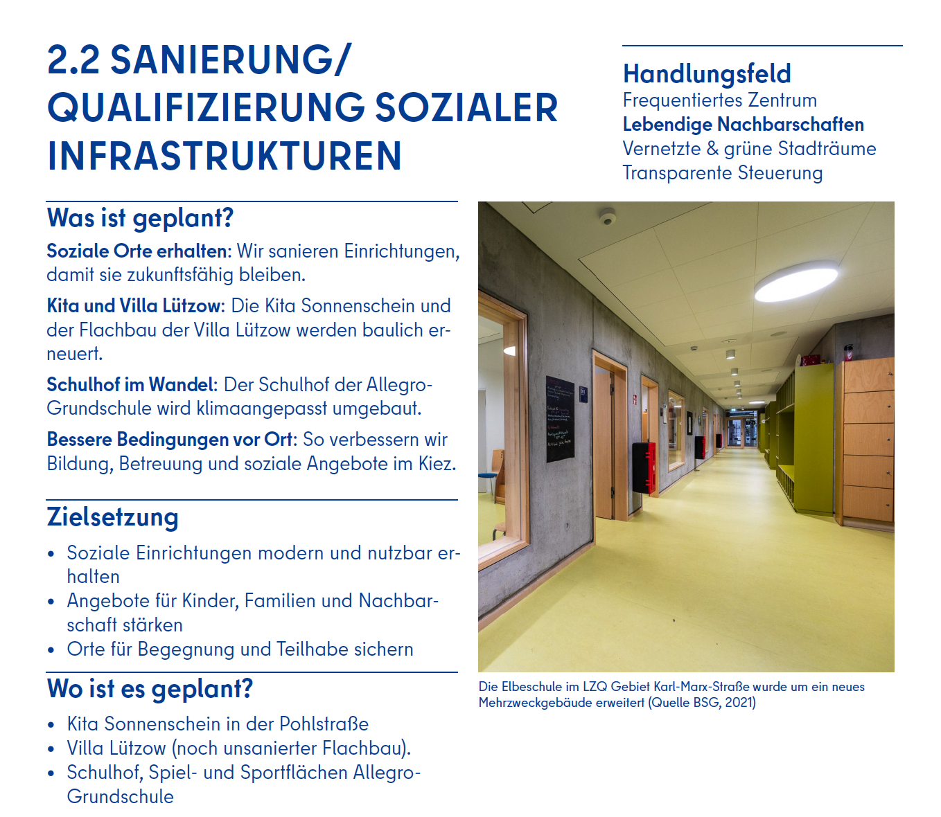 Steckbrief Maßnahme Sanierung/ Qualifizierung sozialer Infrastrukturen