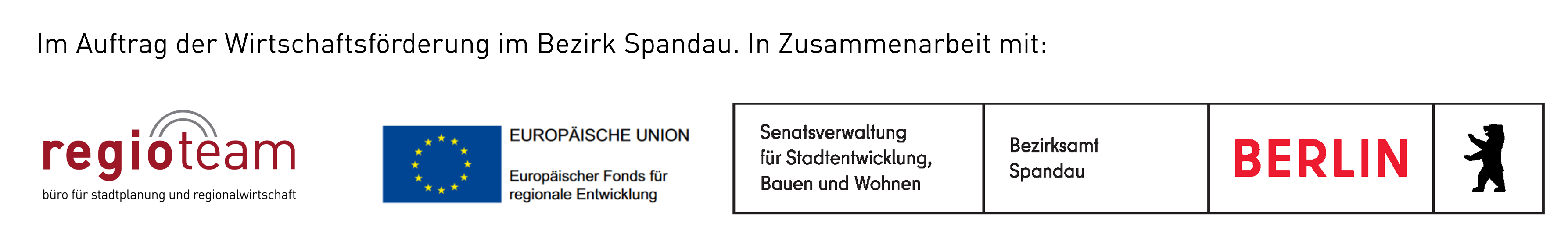 Logos der EU, von Berlin und regioteam,