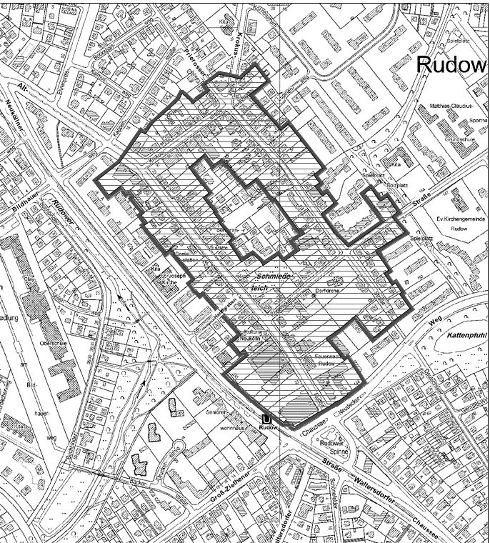 Karte des Erhaltungsgebiets Ortskern Rudow